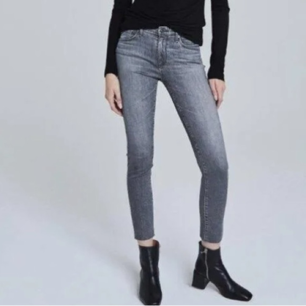 AG Prima cigarette ankle jeans- raw hem, medium grey sz 26